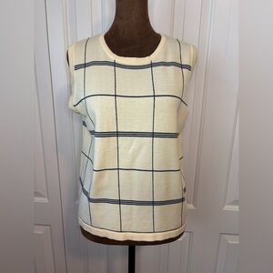 Dressbarn Butter Yellow and Black Sleeveless Top